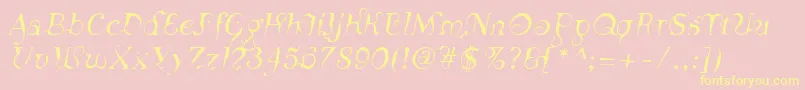 LinotypeSiculaOblique Font – Yellow Fonts on Pink Background