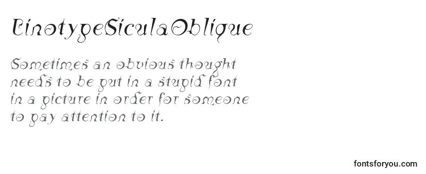 LinotypeSiculaOblique Font