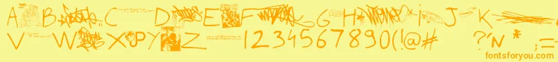 WritingYouALetterUpdate Font – Orange Fonts on Yellow Background