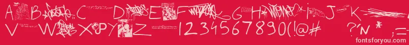Fonte WritingYouALetterUpdate – fontes rosa em um fundo vermelho
