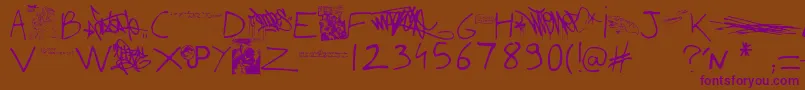Police WritingYouALetterUpdate – polices violettes sur fond brun
