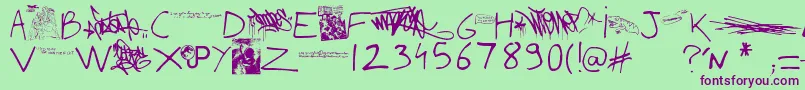 WritingYouALetterUpdate Font – Purple Fonts on Green Background