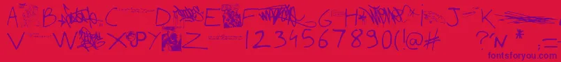 WritingYouALetterUpdate Font – Purple Fonts on Red Background
