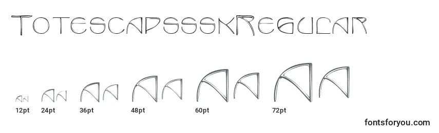 sizes of totescapssskregular font, totescapssskregular sizes