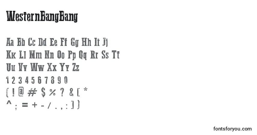 characters of westernbangbang font, letter of westernbangbang font, alphabet of  westernbangbang font