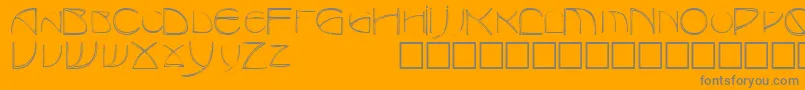 TotescapssskRegular-Schriftart – Graue Schriften auf orangefarbenem Hintergrund