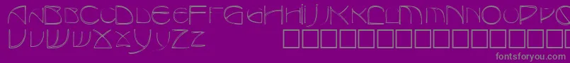 フォントTotescapssskRegular – 紫の背景に灰色の文字