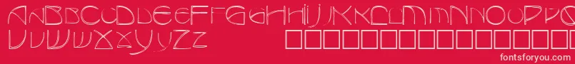 フォントTotescapssskRegular – 赤い背景にピンクのフォント