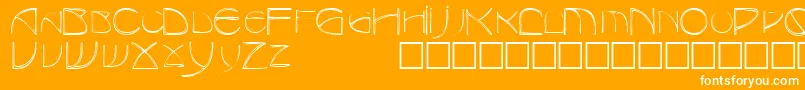 TotescapssskRegular-Schriftart – Weiße Schriften auf orangefarbenem Hintergrund