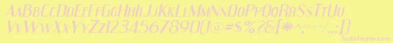 Engeexit Font – Pink Fonts on Yellow Background