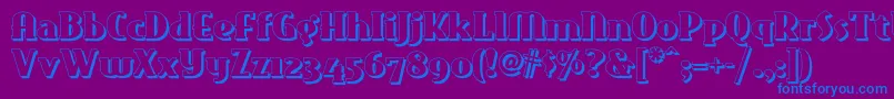 Eastmarkettwonf Font – Blue Fonts on Purple Background