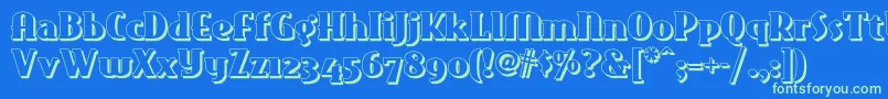 Eastmarkettwonf Font – Green Fonts on Blue Background