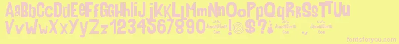 Ahdn Font – Pink Fonts on Yellow Background