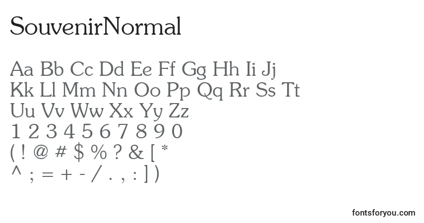 Czcionka SouvenirNormal – alfabet, cyfry, specjalne znaki