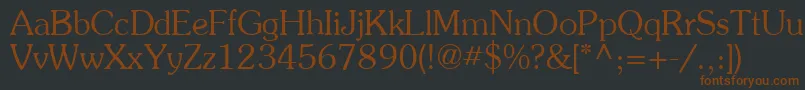 SouvenirNormal-fontti – ruskeat fontit mustalla taustalla