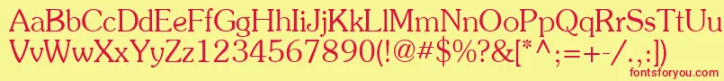 SouvenirNormal Font – Red Fonts on Yellow Background