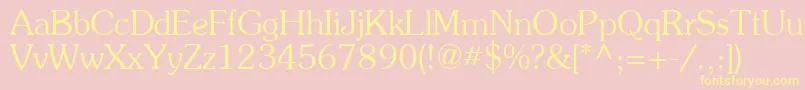SouvenirNormal Font – Yellow Fonts on Pink Background