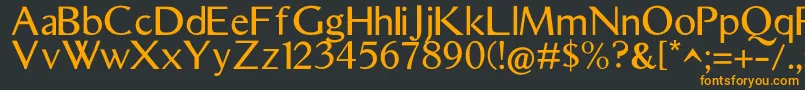 AristocratRegular Font – Orange Fonts on Black Background