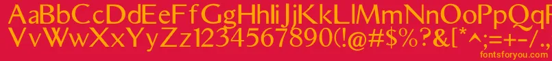 AristocratRegular Font – Orange Fonts on Red Background