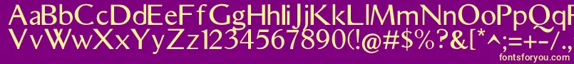 AristocratRegular Font – Yellow Fonts on Purple Background