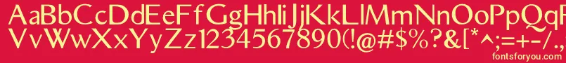 AristocratRegular Font – Yellow Fonts on Red Background