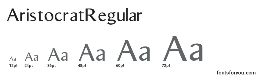 Размеры шрифта AristocratRegular