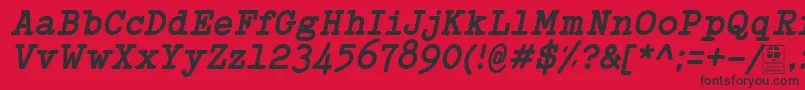 Police TypowriterBoldItalicDemo – polices noires sur fond rouge