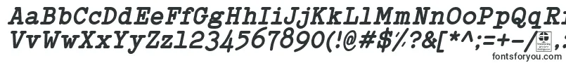 TypowriterBoldItalicDemo-fontti – korkeat fontit