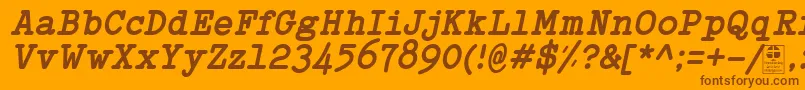 TypowriterBoldItalicDemo Font – Brown Fonts on Orange Background