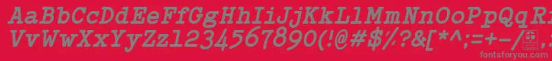 TypowriterBoldItalicDemo Font – Gray Fonts on Red Background