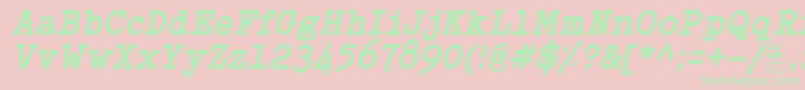 TypowriterBoldItalicDemo Font – Green Fonts on Pink Background