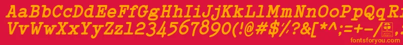 TypowriterBoldItalicDemo Font – Orange Fonts on Red Background