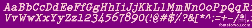 TypowriterBoldItalicDemo Font – Pink Fonts on Purple Background