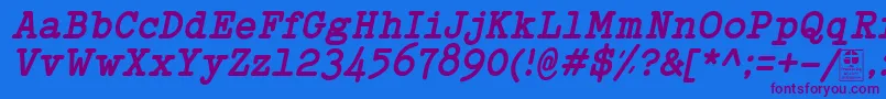 TypowriterBoldItalicDemo Font – Purple Fonts on Blue Background