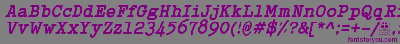 TypowriterBoldItalicDemo Font – Purple Fonts on Gray Background