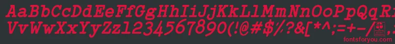 フォントTypowriterBoldItalicDemo – 黒い背景に赤い文字