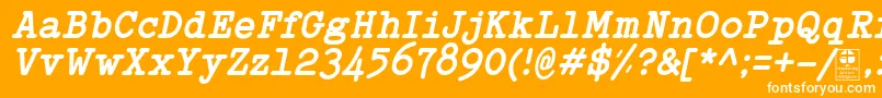 TypowriterBoldItalicDemo Font – White Fonts on Orange Background