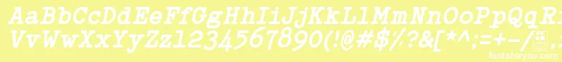 TypowriterBoldItalicDemo Font – White Fonts on Yellow Background