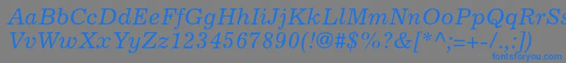 ExcelsiorltstdItalic Font – Blue Fonts on Gray Background