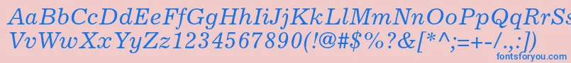 ExcelsiorltstdItalic Font – Blue Fonts on Pink Background
