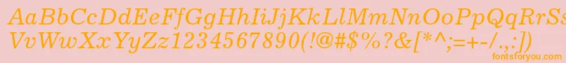 ExcelsiorltstdItalic Font – Orange Fonts on Pink Background