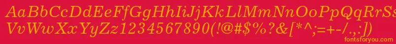 ExcelsiorltstdItalic Font – Orange Fonts on Red Background