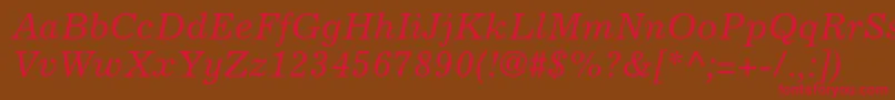 ExcelsiorltstdItalic Font – Red Fonts on Brown Background