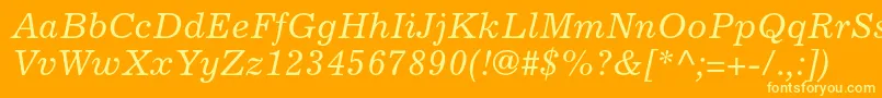 フォントExcelsiorltstdItalic – オレンジの背景に黄色の文字