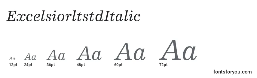ExcelsiorltstdItalic Font Sizes