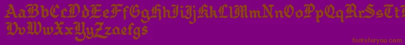 GothballcrapBold-Schriftart – Braune Schriften auf violettem Hintergrund