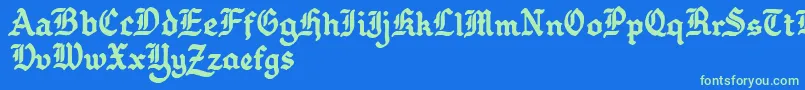 GothballcrapBold Font – Green Fonts on Blue Background