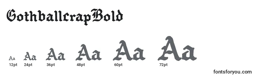 Размеры шрифта GothballcrapBold