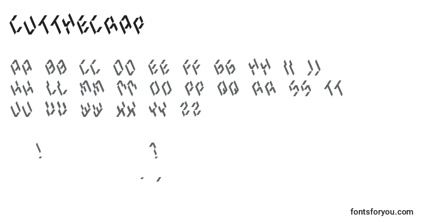 Schriftart Cutthecrap – Alphabet, Zahlen, spezielle Symbole
