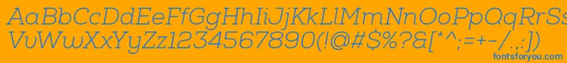 NexaSlabLightItalic Font – Blue Fonts on Orange Background